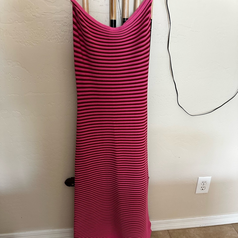 Wolf Gang Pink Striped Maxi tube  Dress
